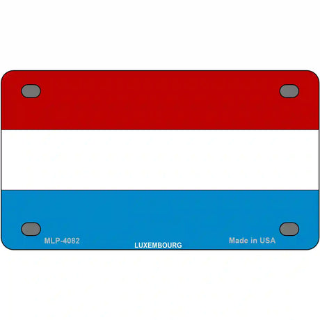 Luxembourg Flag Metal Novelty License Plate 4" x 2.2" (MLP)