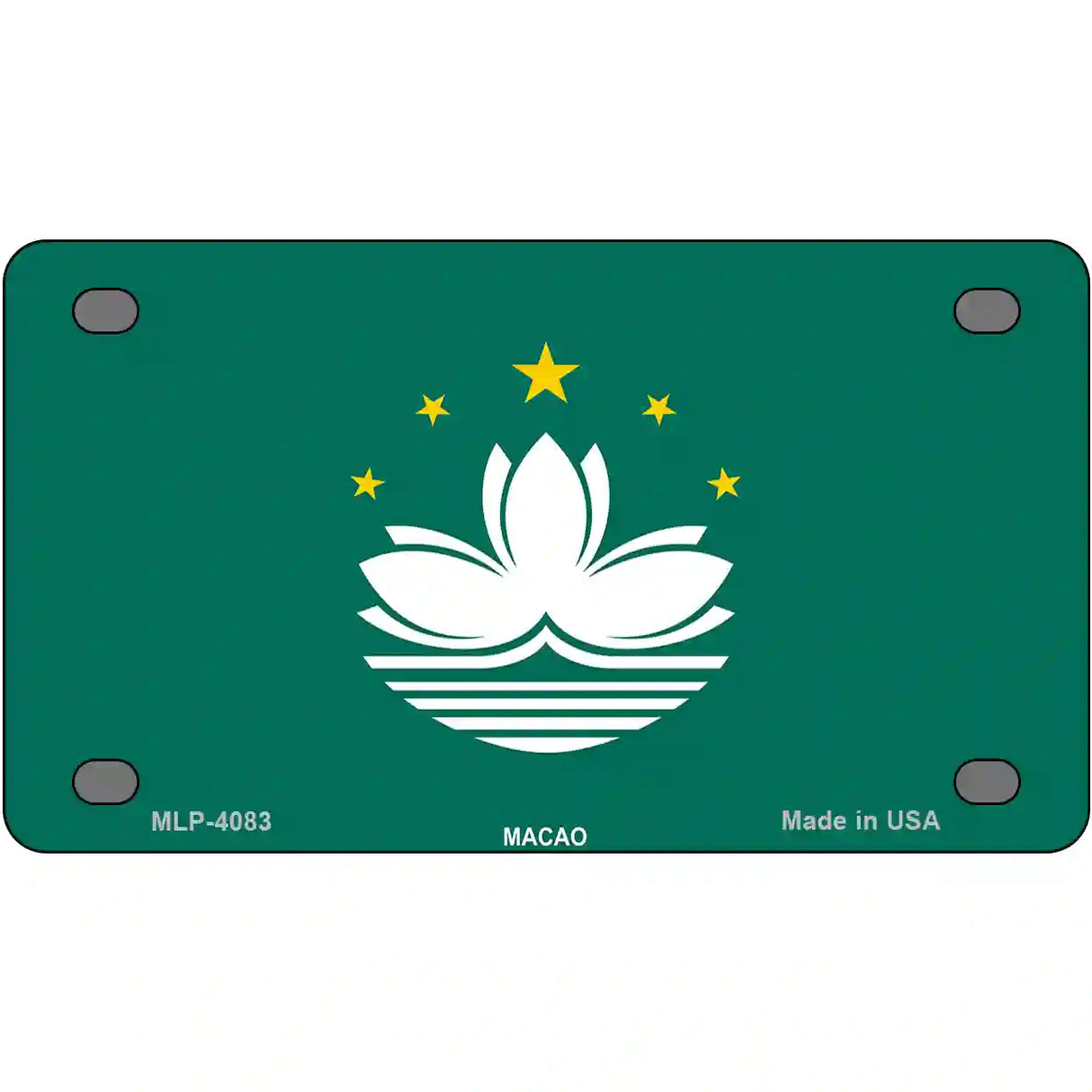 Macao Flag Metal Novelty License Plate 4" x 2.2" (MLP)