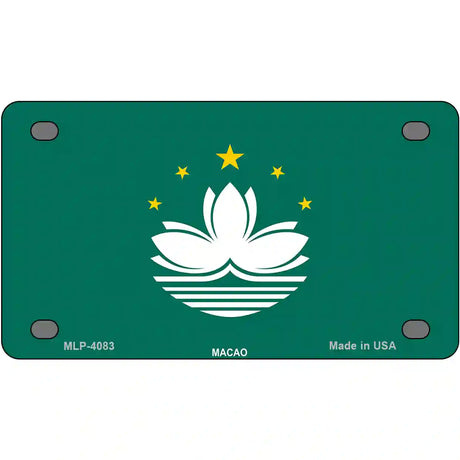 Macao Flag Metal Novelty License Plate 4" x 2.2" (MLP)