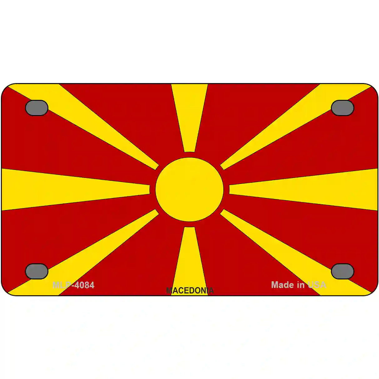 Macedonia Flag Metal Novelty License Plate 4" x 2.2" (MLP)