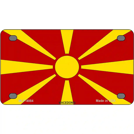 Macedonia Flag Metal Novelty License Plate 4" x 2.2" (MLP)