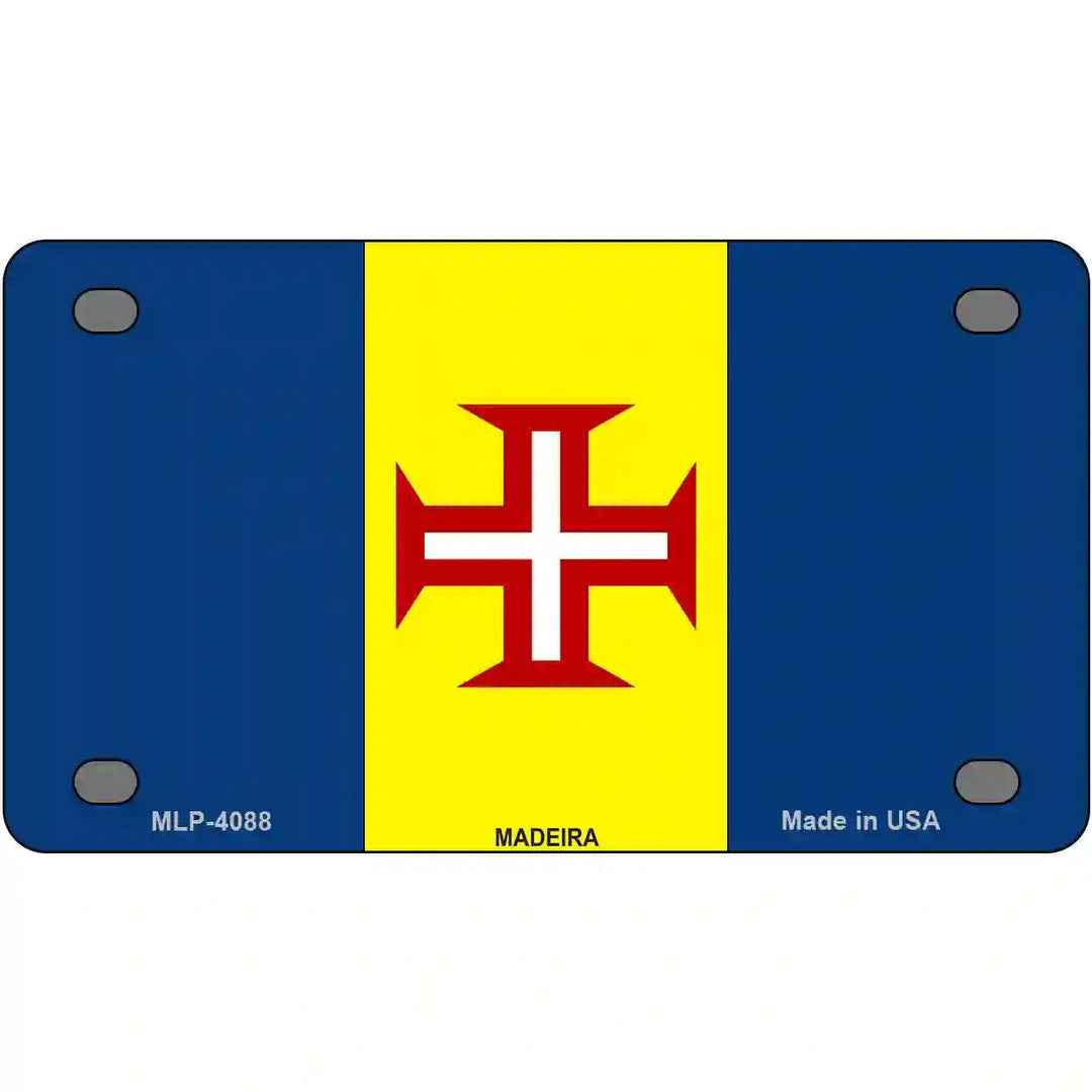 Madeira Flag Metal Novelty License Plate 4" x 2.2" (MLP)