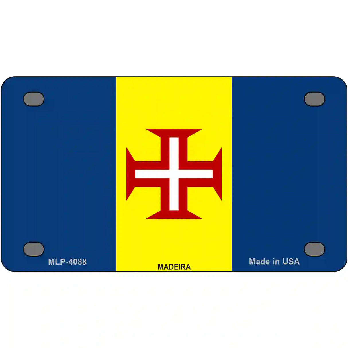 Madeira Flag Metal Novelty License Plate 4" x 2.2" (MLP)