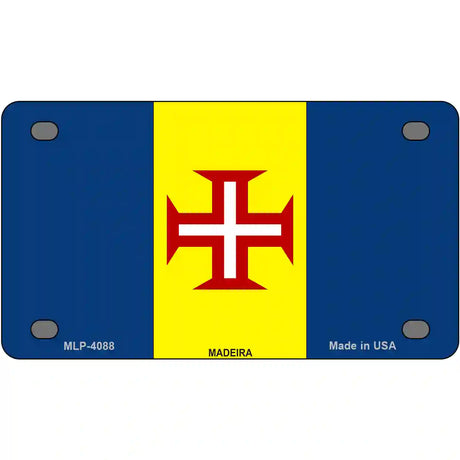 Madeira Flag Metal Novelty License Plate 4" x 2.2" (MLP)