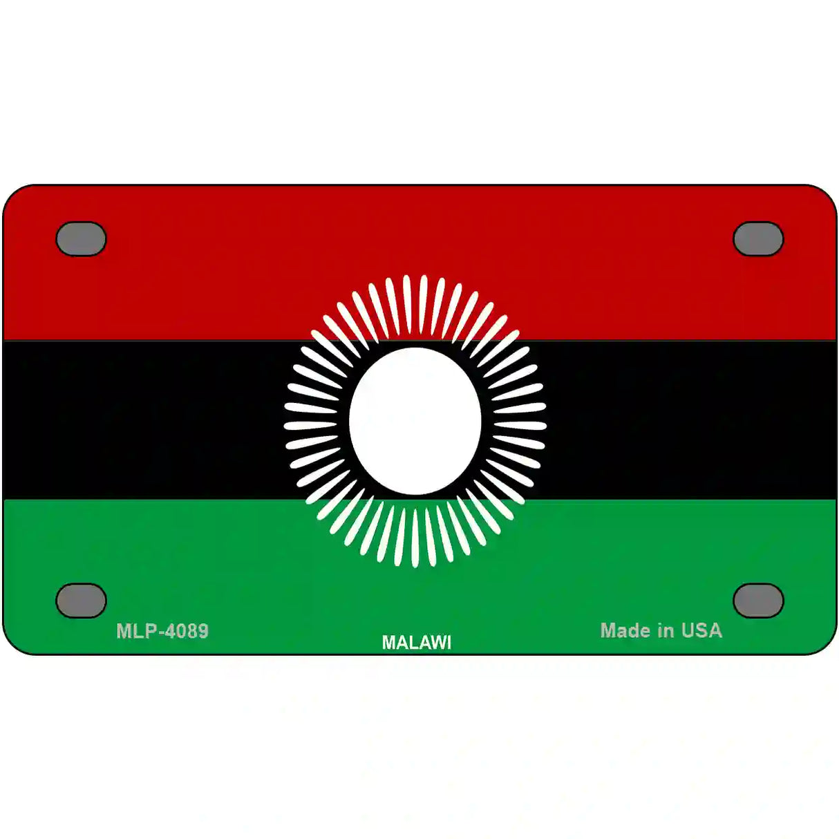 Malawi Flag Metal Novelty License Plate 4" x 2.2" (MLP)