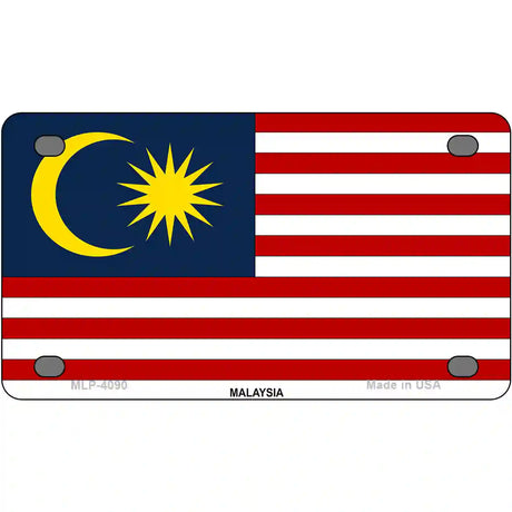 Malaysia Flag Metal Novelty License Plate 4" x 2.2" (MLP)