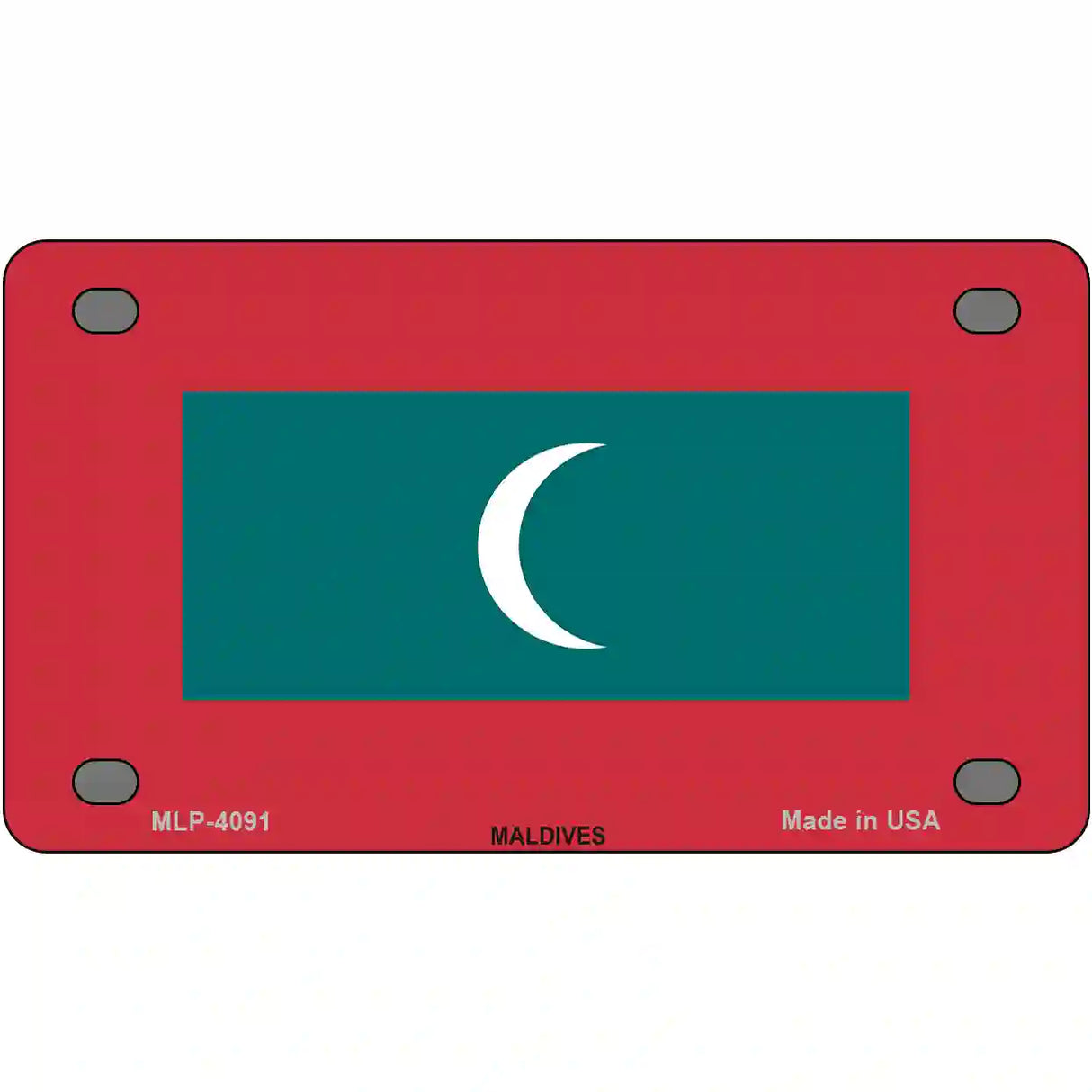 Maldives Flag Metal Novelty License Plate 4" x 2.2" (MLP)