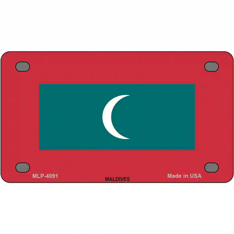 Maldives Flag Metal Novelty License Plate 4" x 2.2" (MLP)