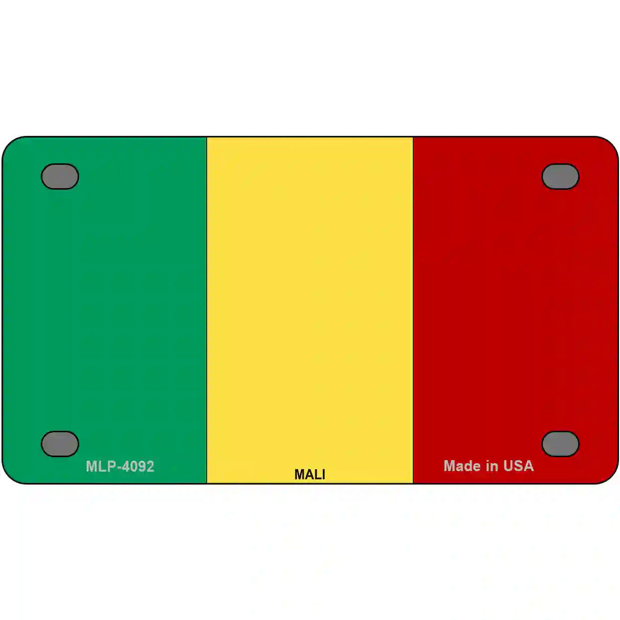 Mali Flag Metal Novelty License Plate 4" x 2.2" (MLP)