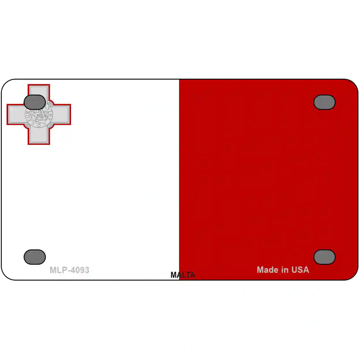 Malta Flag Metal Novelty License Plate 4" x 2.2" (MLP)