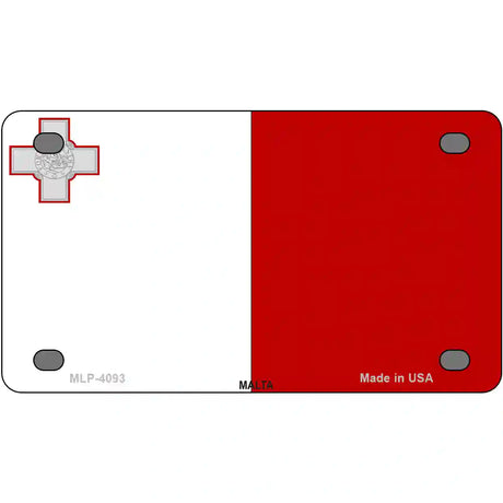 Malta Flag Metal Novelty License Plate 4" x 2.2" (MLP)