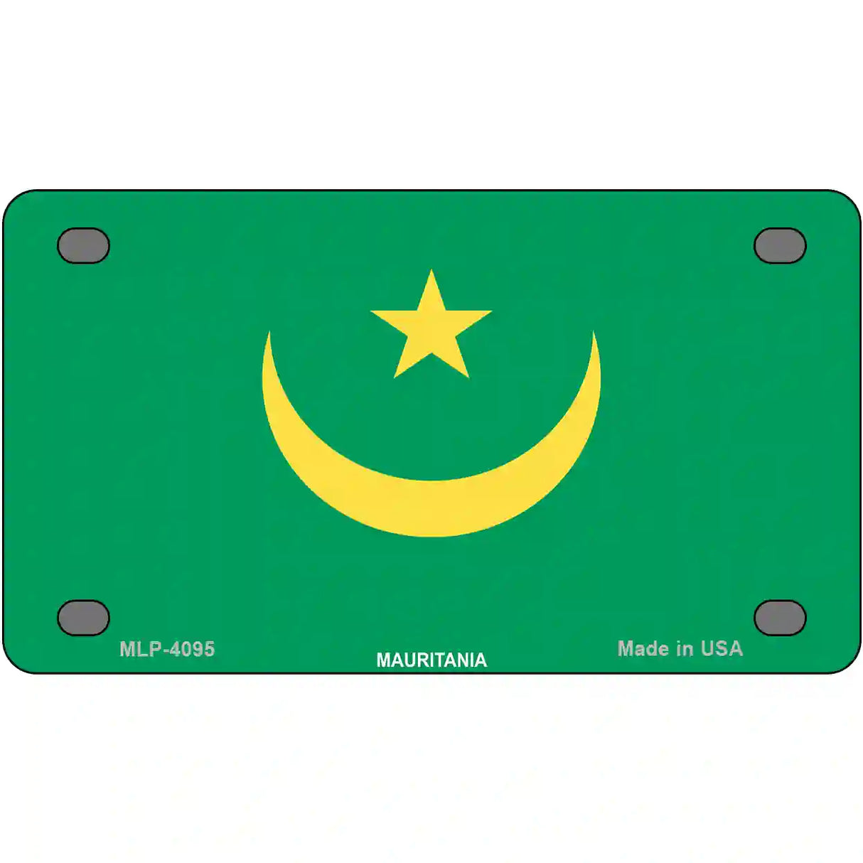 Mauritania Flag Metal Novelty License Plate 4" x 2.2" (MLP)