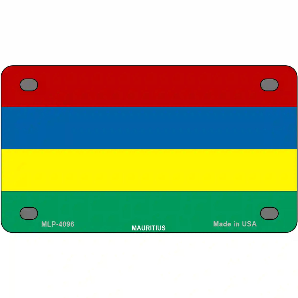 Mauritius Flag Metal Novelty License Plate 4" x 2.2" (MLP)