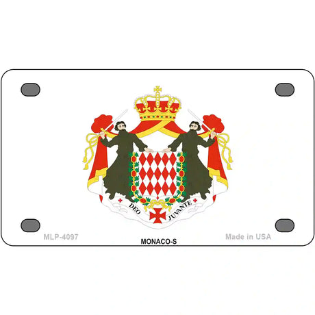 Monaco-S Flag Metal Novelty License Plate 4" x 2.2" (MLP)