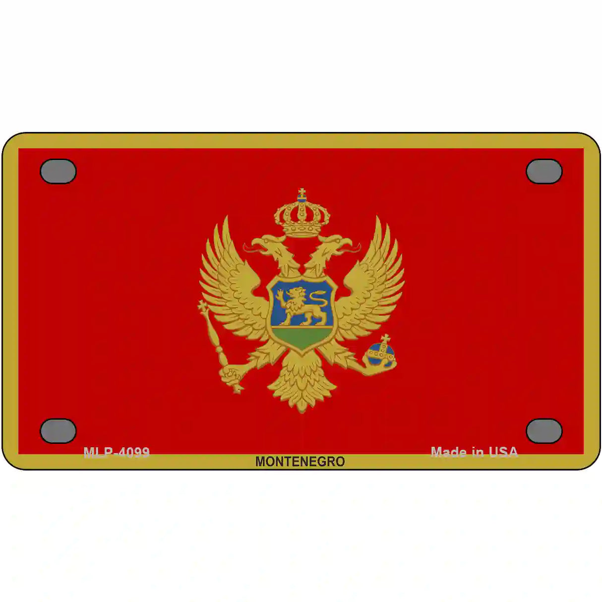 Montenegro Flag Metal Novelty License Plate 4" x 2.2" (MLP)