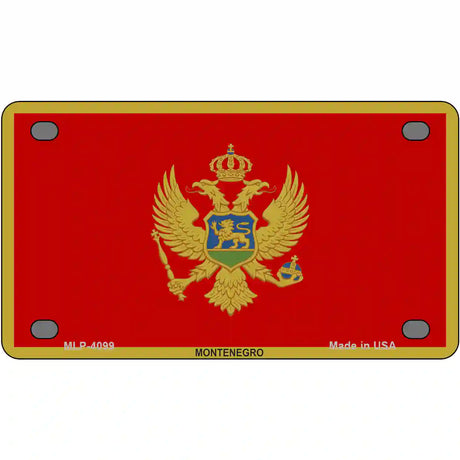 Montenegro Flag Metal Novelty License Plate 4" x 2.2" (MLP)