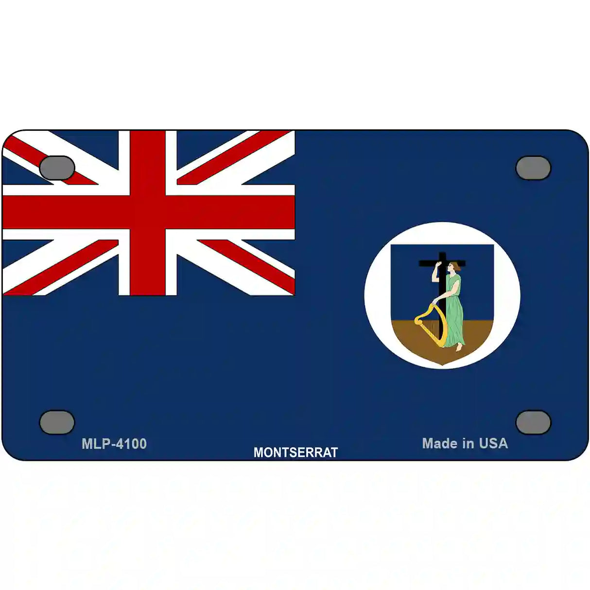 Montserrat Flag Metal Novelty License Plate 4" x 2.2" (MLP)