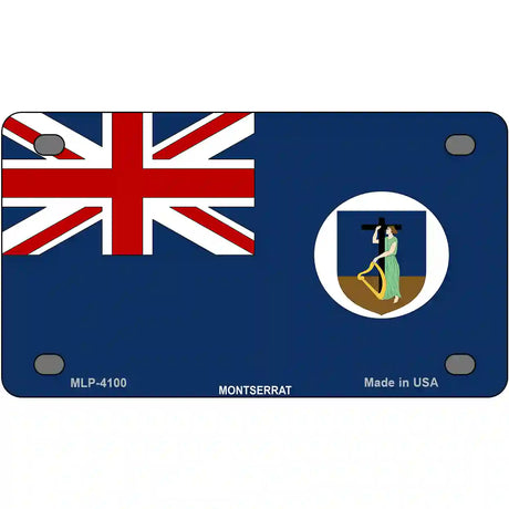 Montserrat Flag Metal Novelty License Plate 4" x 2.2" (MLP)