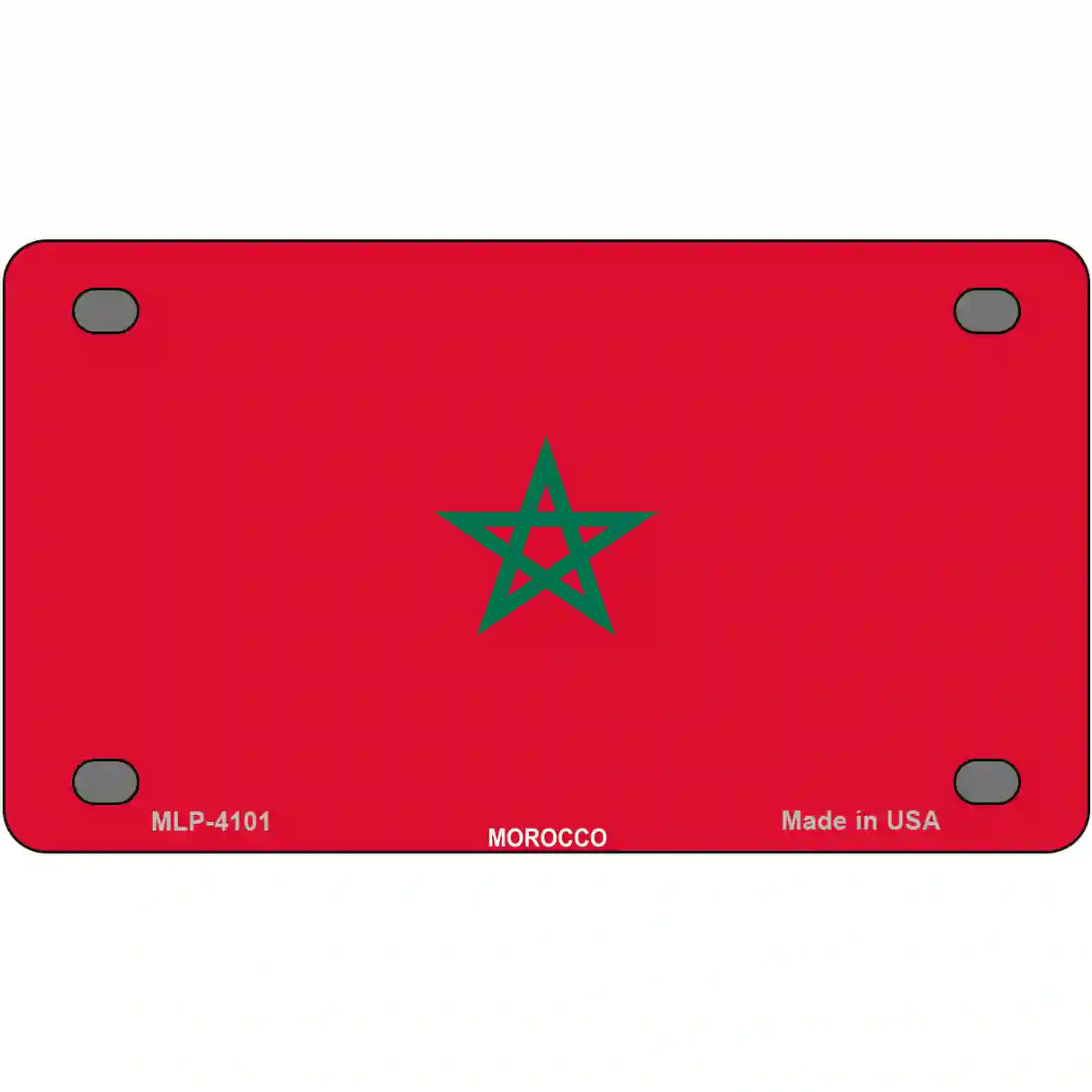 Morocco Flag Metal Novelty License Plate 4" x 2.2" (MLP)