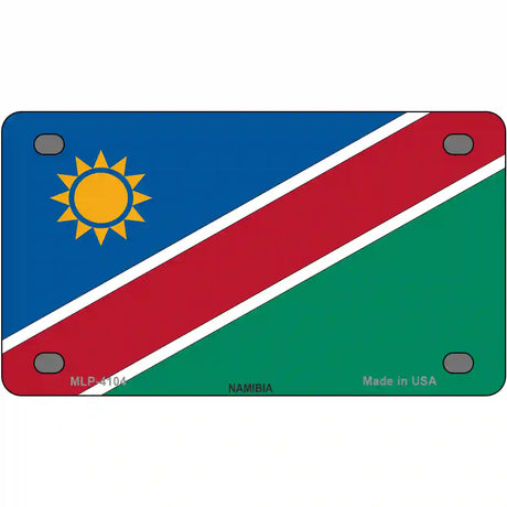 Namibia Flag Metal Novelty License Plate 4" x 2.2" (MLP)