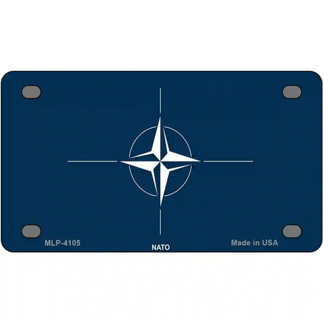 Nato Flag Metal Novelty License Plate 4" x 2.2" (MLP)