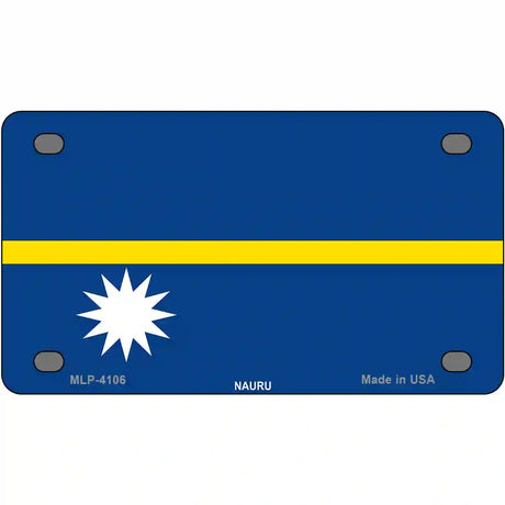 Nauru Flag Metal Novelty License Plate 4" x 2.2" (MLP)