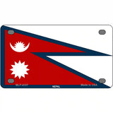 Nepal Flag Metal Novelty License Plate 4" x 2.2" (MLP)