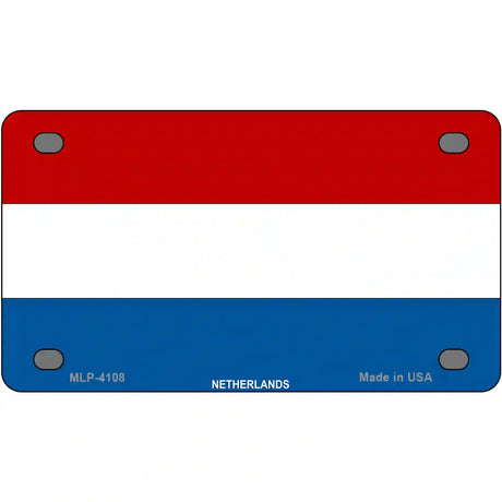 Netherlands Flag Metal Novelty License Plate 4" x 2.2" (MLP)