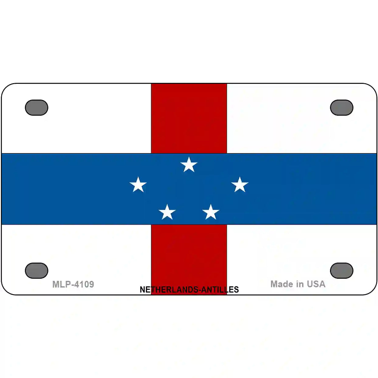 Netherlands Antilles Flag Metal Novelty License Plate 4" x 2.2" (MLP)