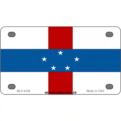 Netherlands Antilles Flag Metal Novelty License Plate 4" x 2.2" (MLP)