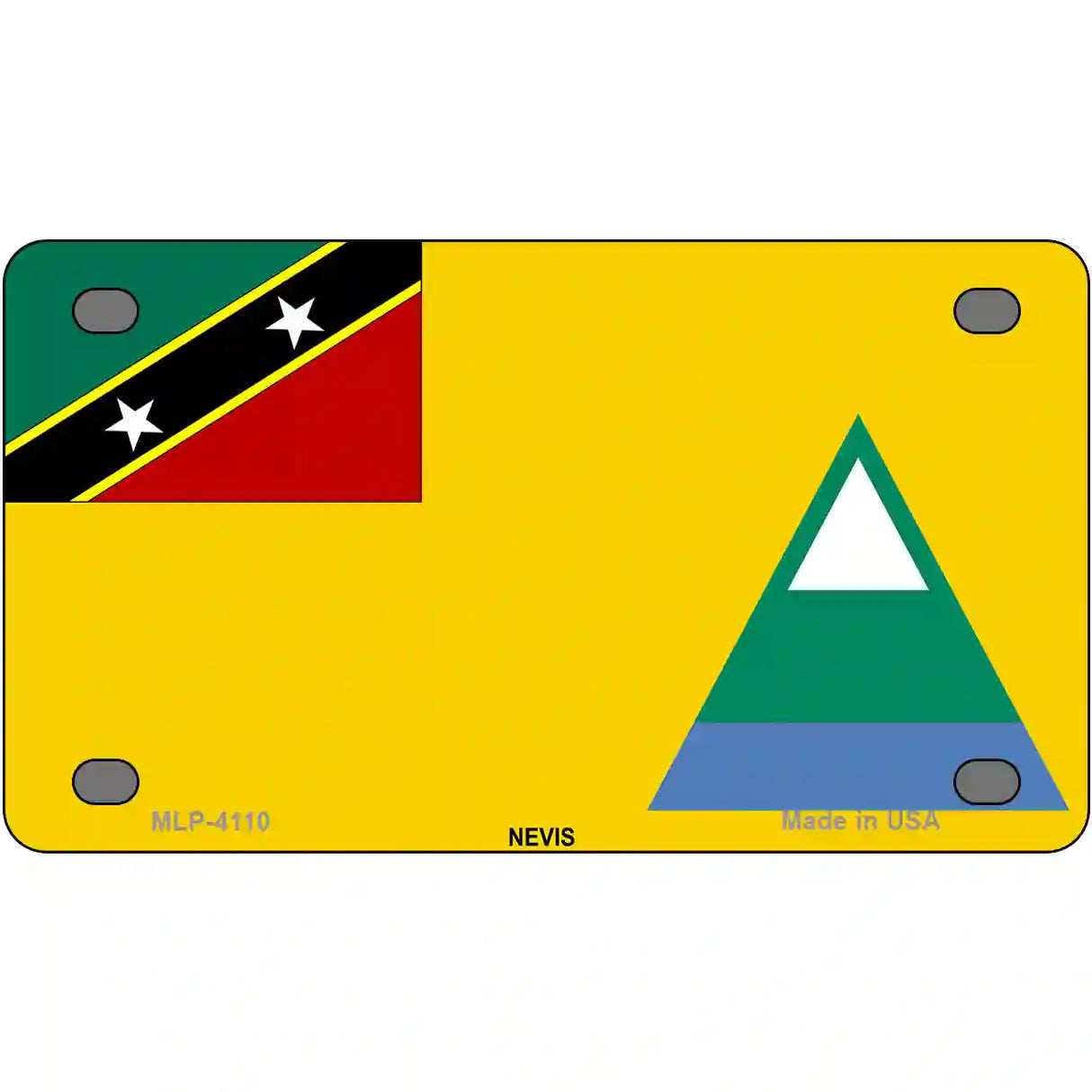 Nevis Flag Metal Novelty License Plate 4" x 2.2" (MLP)