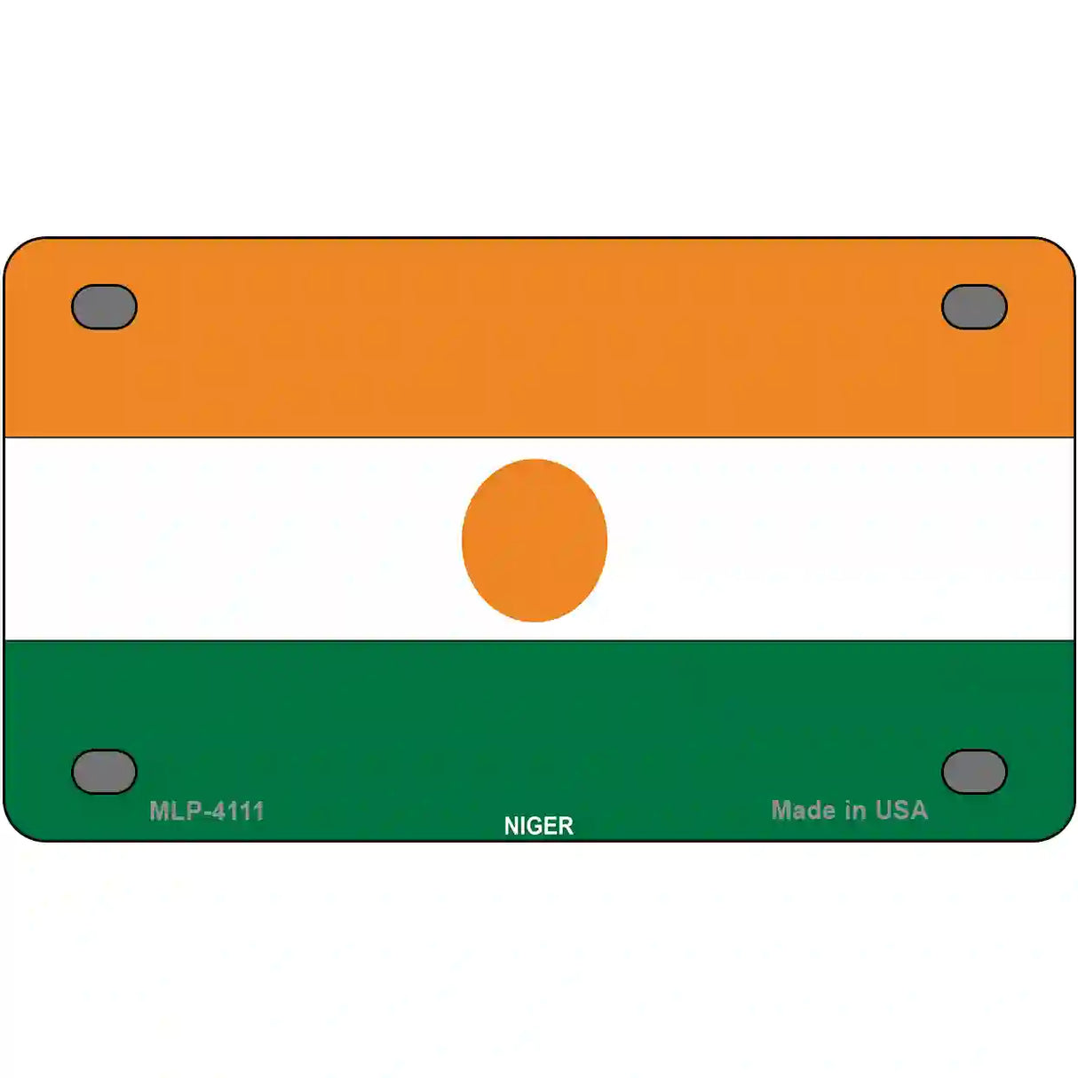 Niger Flag Metal Novelty License Plate 4" x 2.2" (MLP)