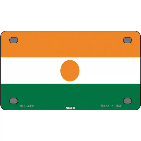 Niger Flag Metal Novelty License Plate 4" x 2.2" (MLP)