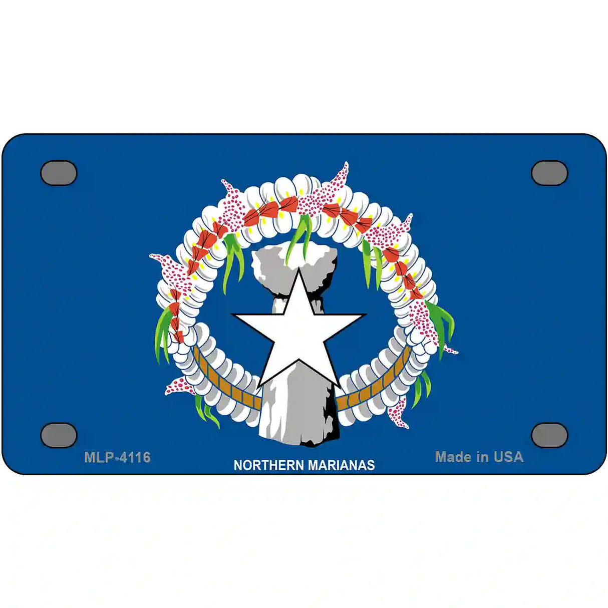 Northern Marianas Flag Metal Novelty License Plate 4" x 2.2" (MLP)