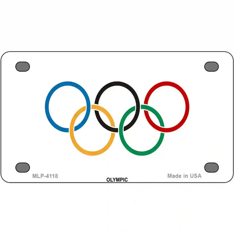 Olympic Flag Metal Novelty License Plate 4" x 2.2" (MLP)