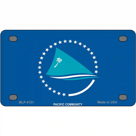 Pacific Community Flag Metal Novelty License Plate 4" x 2.2" (MLP)