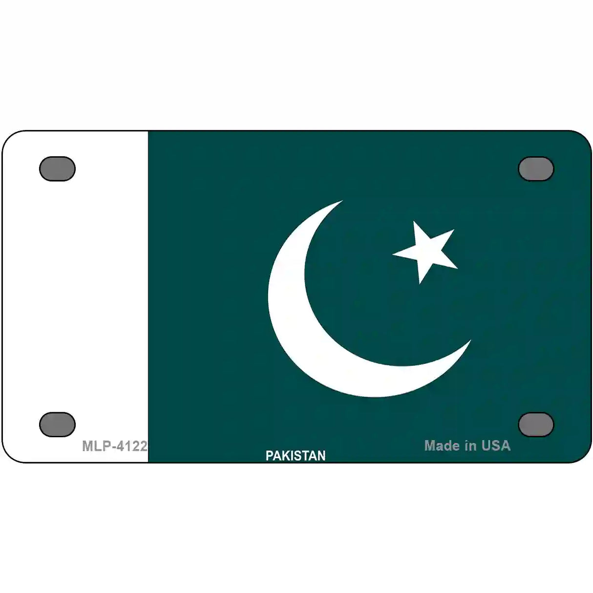 Pakistan Flag Metal Novelty License Plate 4" x 2.2" (MLP)