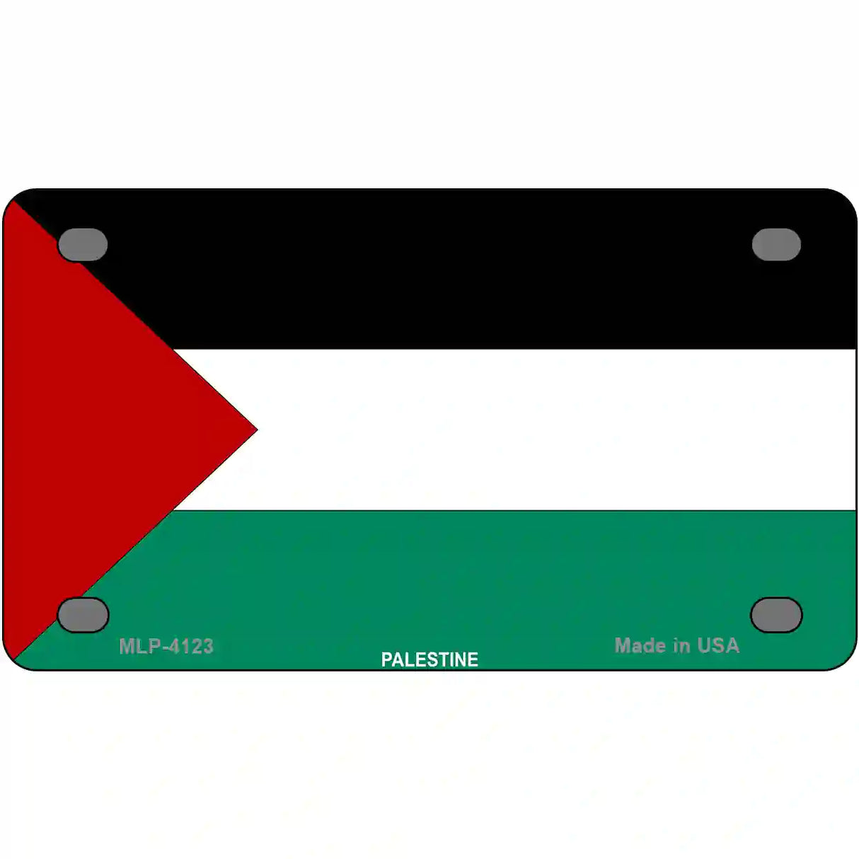 Palestine Flag Metal Novelty License Plate 4" x 2.2" (MLP)