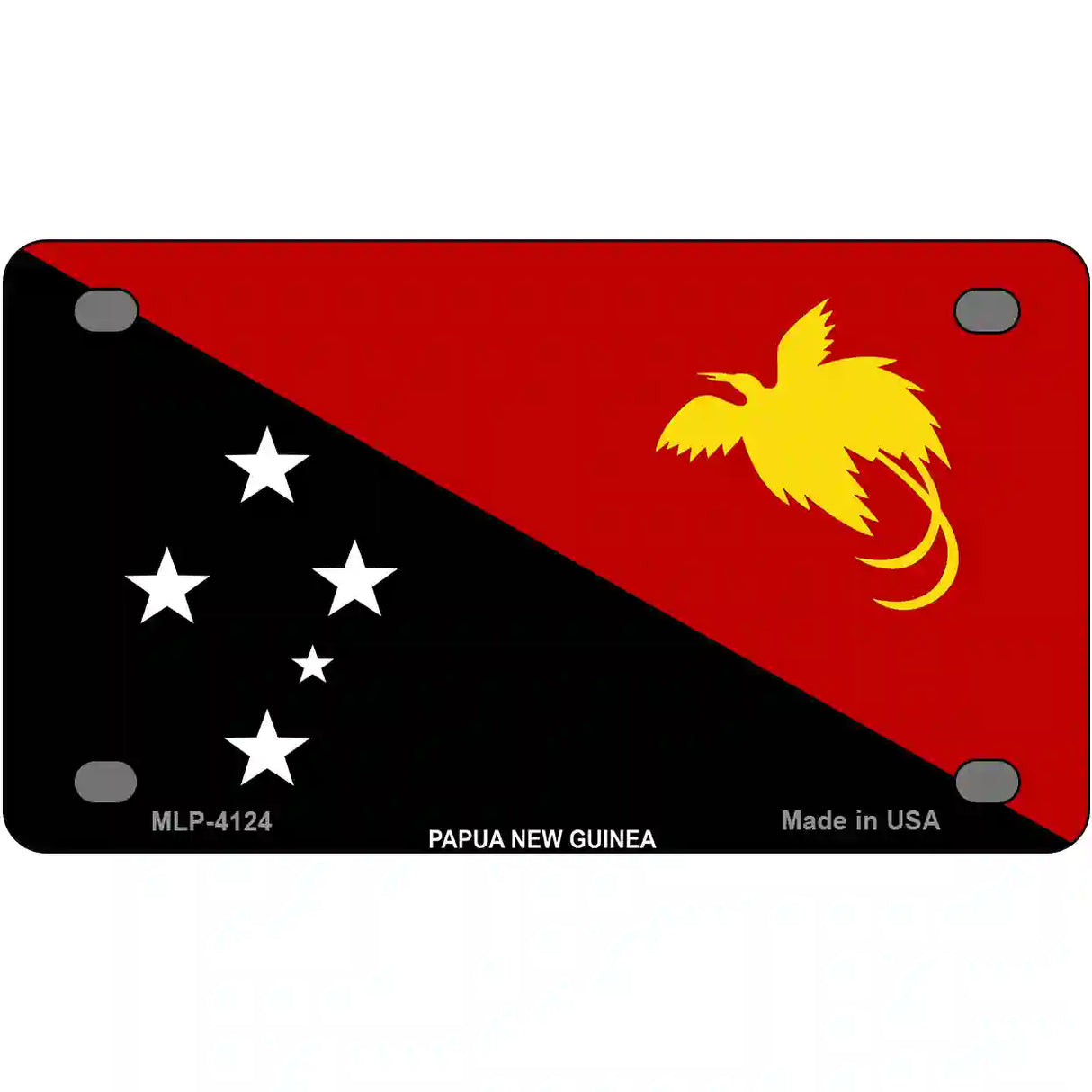 Papua New Guinea Flag Metal Novelty License Plate 4" x 2.2" (MLP)