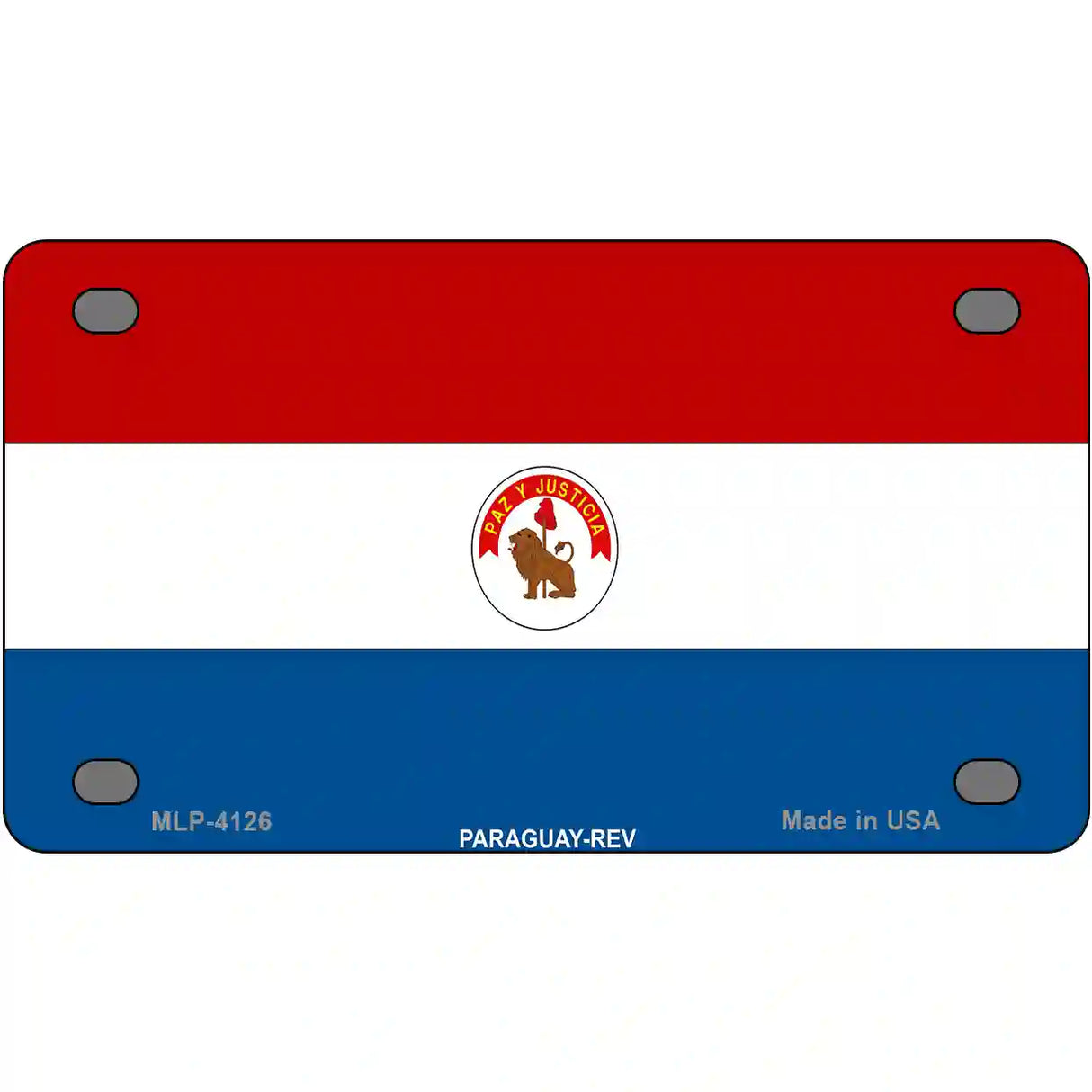 Paraguay-REV Flag Metal Novelty License Plate 4" x 2.2" (MLP)