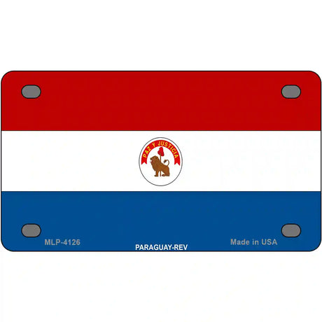 Paraguay-REV Flag Metal Novelty License Plate 4" x 2.2" (MLP)