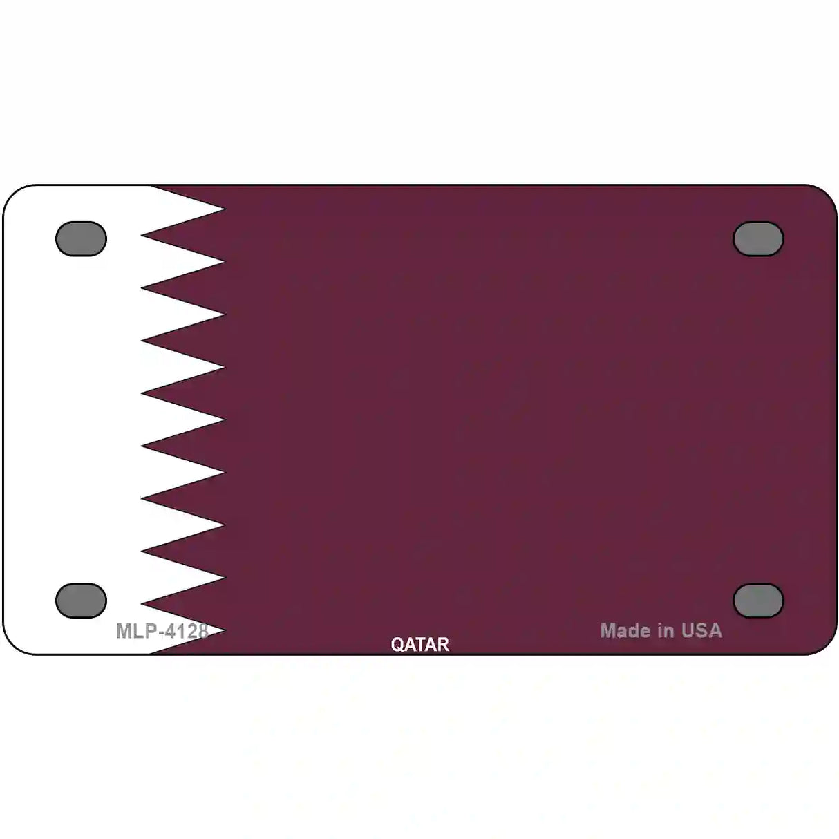 Qatar Flag Metal Novelty License Plate 4" x 2.2" (MLP)