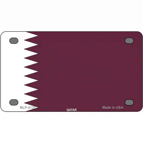 Qatar Flag Metal Novelty License Plate 4" x 2.2" (MLP)