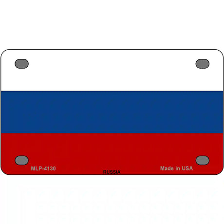 Russia Flag Metal Novelty License Plate 4" x 2.2" (MLP)