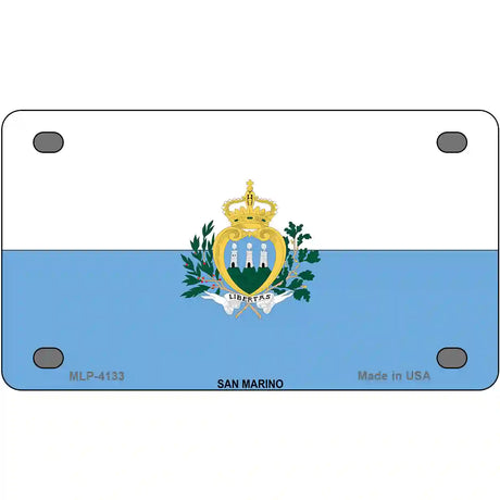 San Marino Flag Metal Novelty License Plate 4" x 2.2" (MLP)