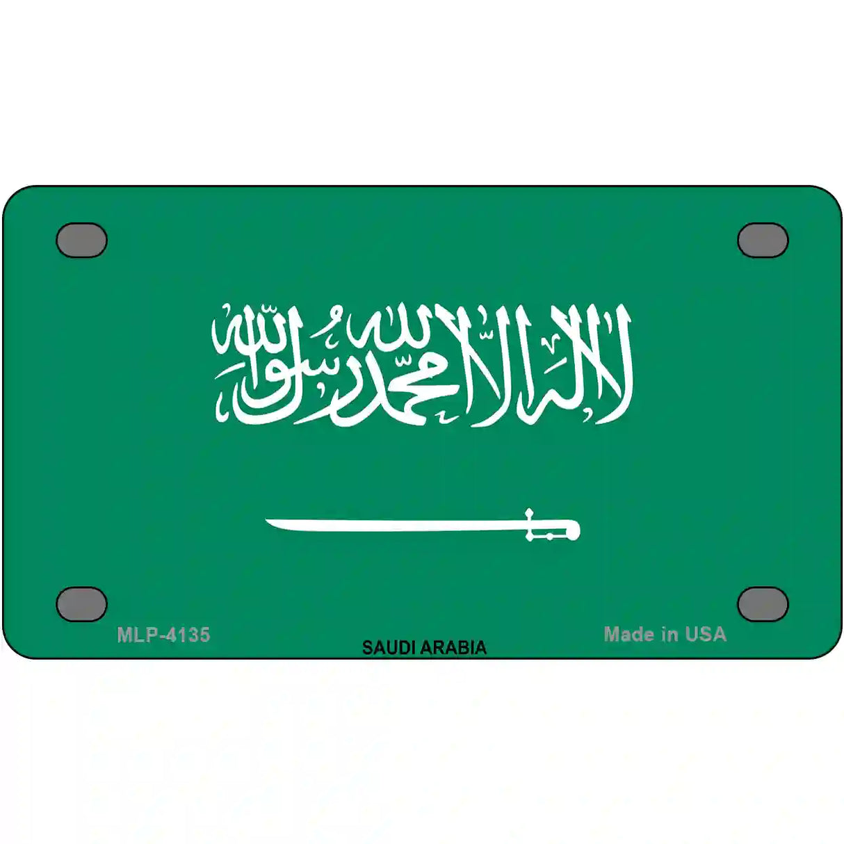 Saudi Arabia Flag Metal Novelty License Plate 4" x 2.2" (MLP)