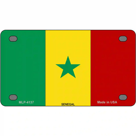 Senegal Flag Metal Novelty License Plate 4" x 2.2" (MLP)