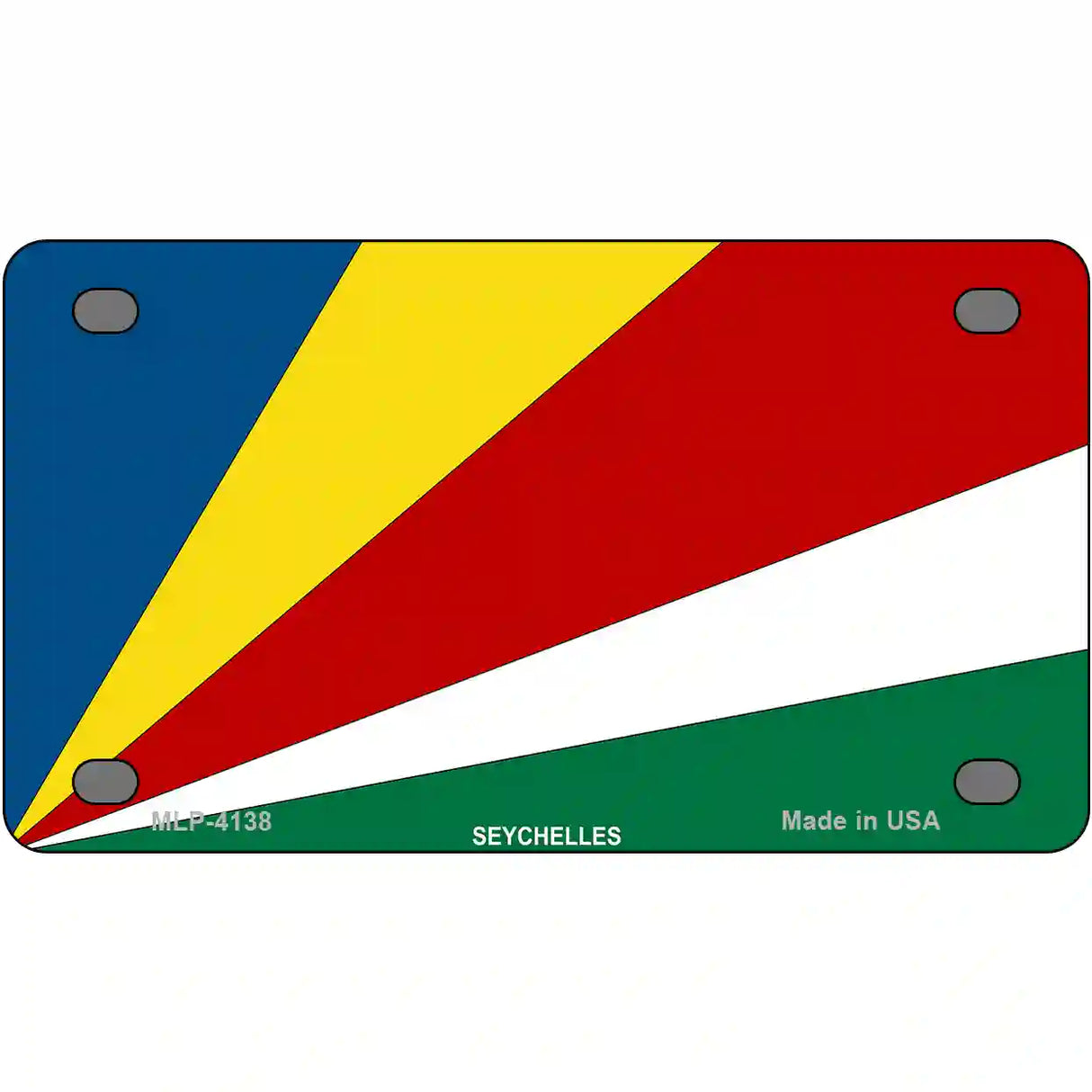 Seychelles Flag Metal Novelty License Plate 4" x 2.2" (MLP)