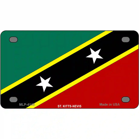 St Kitts-Nevis Flag Metal Novelty License Plate 4" x 2.2" (MLP)