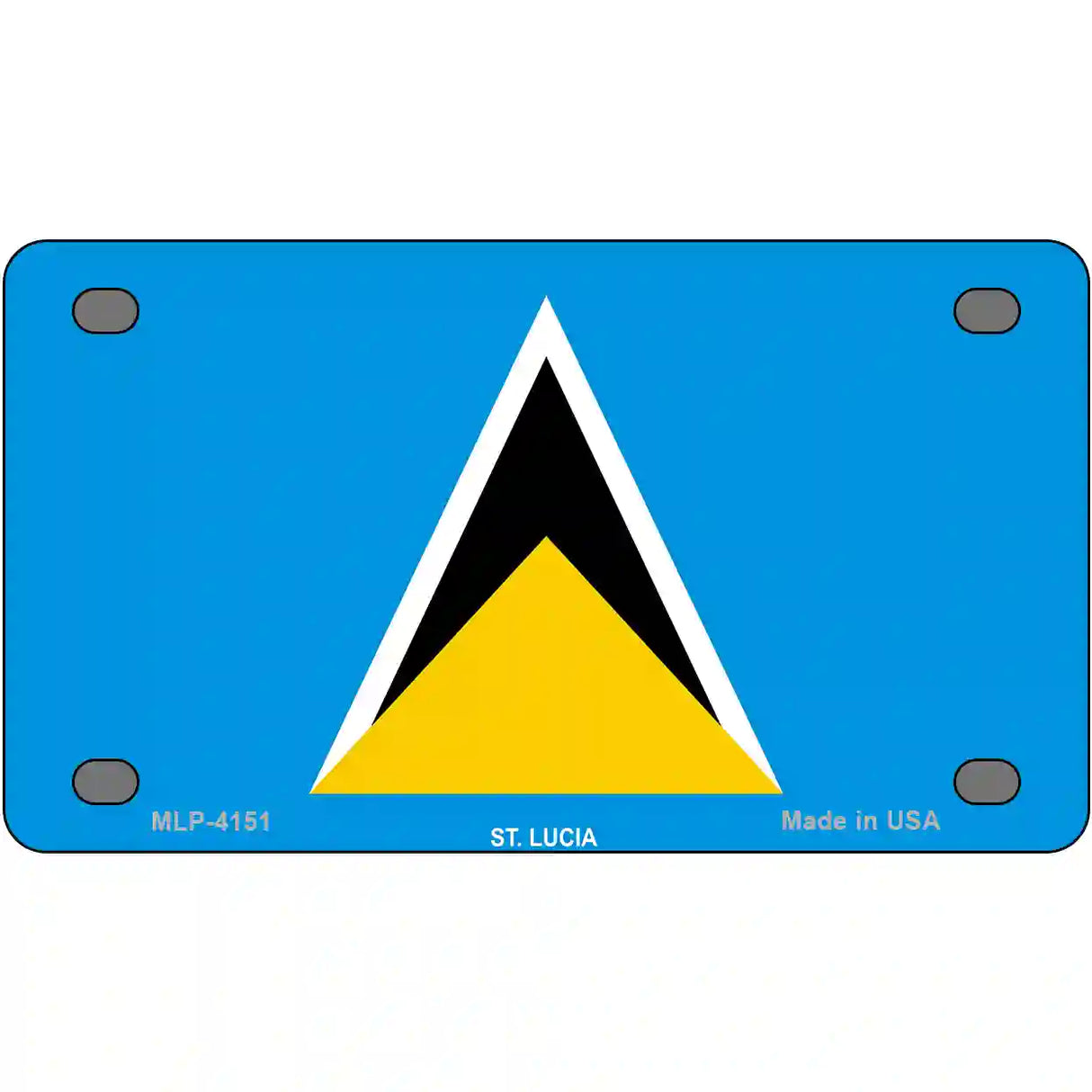 St Lucia Flag Metal Novelty License Plate 4" x 2.2" (MLP)